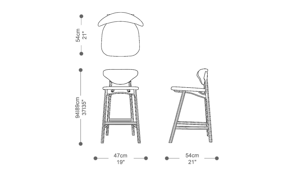 Image of the main dimensions of the product